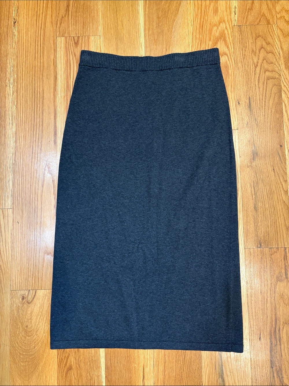 J.Jill Dark Charcoal Knit Midi Skirt, Size Small Petite, NWT